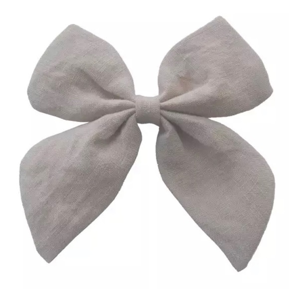 New set of 4 Linen Bows Clips - Picture 6 of 8